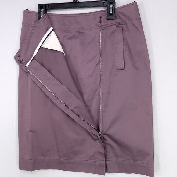 Hugo Boss Wrap Pencil Skirt Womens 6 Purple Pockets Professional Career - Picture 3 of 13